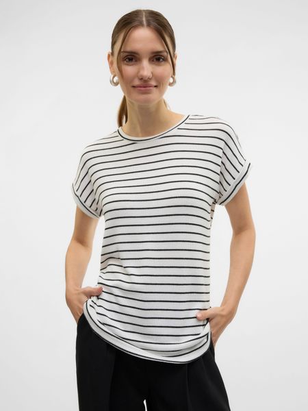 Vero Moda Kurzarmpullover "VMBRIANNA SS O-NECK PULLOVER BOO REP" mit Umschl günstig online kaufen
