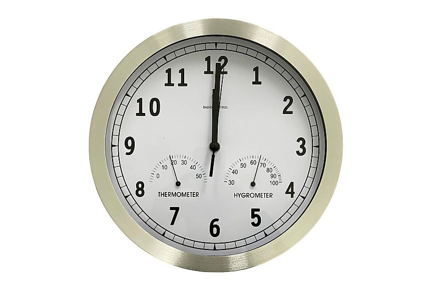 WENKO Funkwanduhr Funk Wanduhr Büro Funkuhr Geräuschlos Luftfeuchtigkeit Te günstig online kaufen