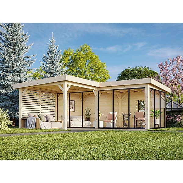 Palmako Pavillon Lenna Set 414 Slide 588 x 588 cm Lackiert Weiß FSC® günstig online kaufen