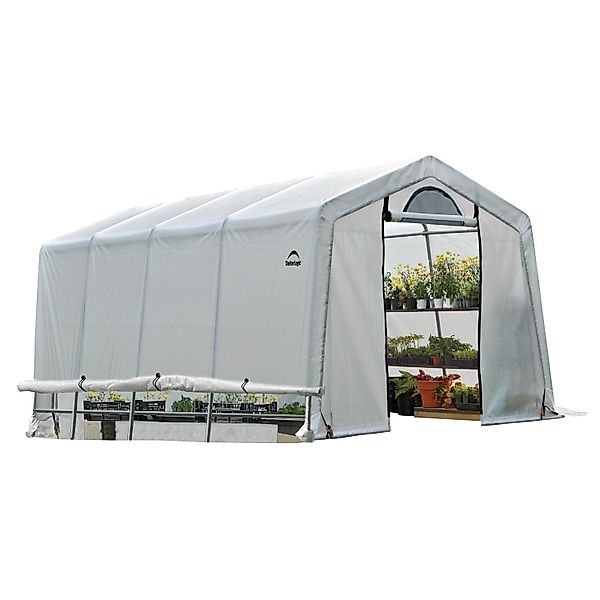 ShelterLogic Gewächshaus 18,3 m² Weiß 610 cm x 300 cm x 240 cm günstig online kaufen