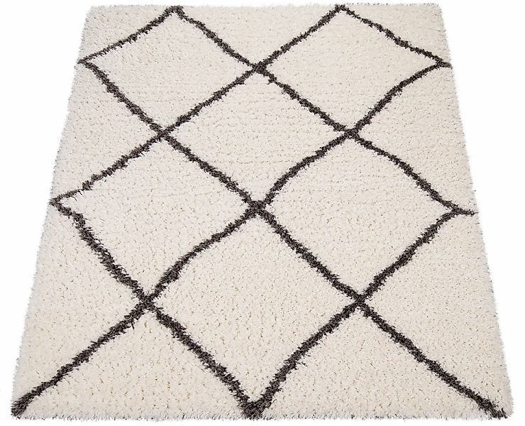 Paco Home Hochflor-Teppich "Maghreb 79" rechteckig 44 mm Höhe Rauten Muster günstig online kaufen