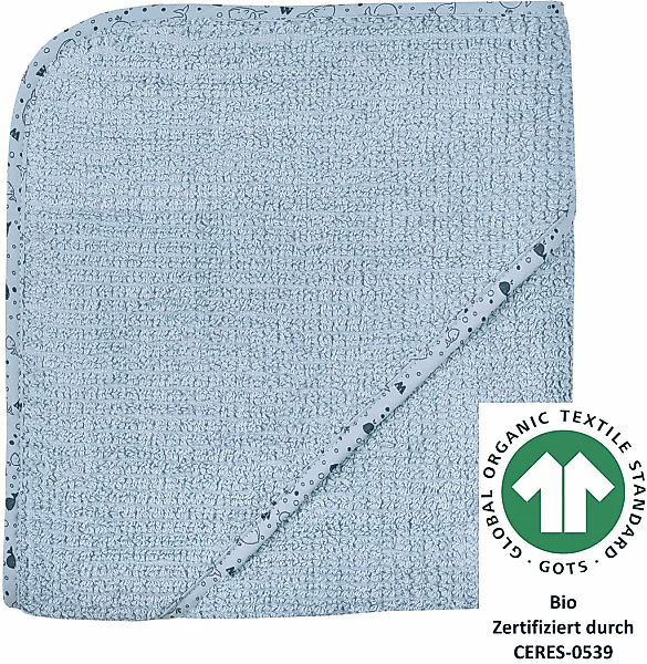 Wörner Kapuzenhandtuch "at home stahlblau Kapuzenbadetuch 80/80" Strick-Opt günstig online kaufen
