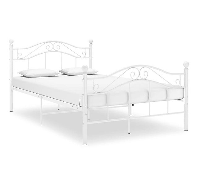 furnicato Bettgestell Bett Weiß Metall 120x200 cm (1-tlg) günstig online kaufen