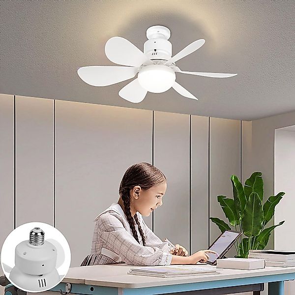 Jibenhome Deckenventilator Deckenleuchte Ventilator Dimmbar 40w günstig online kaufen