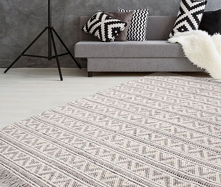 calo-deluxe Teppich "Bature 500" rechteckig 10 mm Höhe Wolle und Viskose mi günstig online kaufen