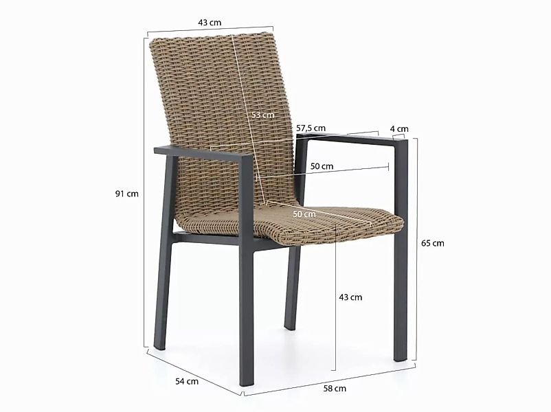 Manifesto Villongo/Menzano 220 cm Gartenmöbel-Set 7-teilig stapelbar günstig online kaufen