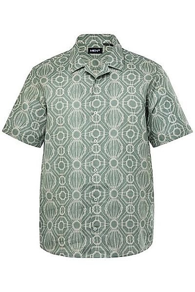 Men Plus Kurzarmhemd Men+ Leinenmix-Hemd Halbarm Alloverprint Cuba Fit günstig online kaufen