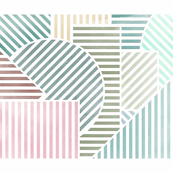Komar Vliestapete Jeux de Lignes Bonbon 300 cm x 250 cm Bunt günstig online kaufen