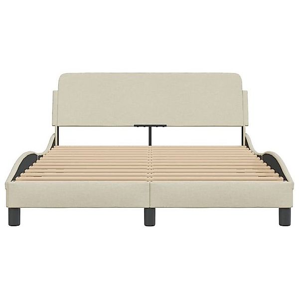 furnicato Bettgestell "Dover" Creme 140x200 cm Stoff (1-tlg) günstig online kaufen
