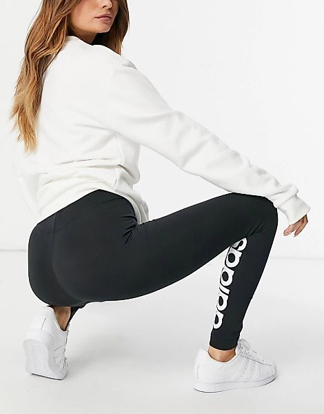 adidas Originals – Leggings mit großem Logo in Schwarz günstig online kaufen