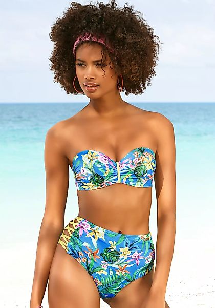 Venice Beach Bügel-Bandeau-Bikini-Top "Hanni", mit tropischem Print und gel günstig online kaufen