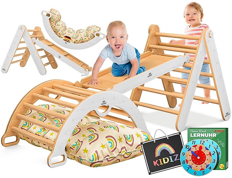 KIDIZ Klettergerüst Klettergerüst Montessori 7in1 Spiel-Set aus Holz, (mit günstig online kaufen