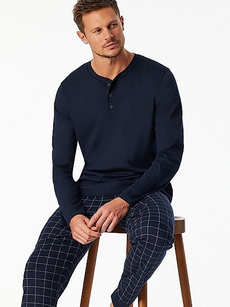 Schiesser Pyjama lang - Fine Interlock (2 tlg) bequeme Bündchen an günstig online kaufen