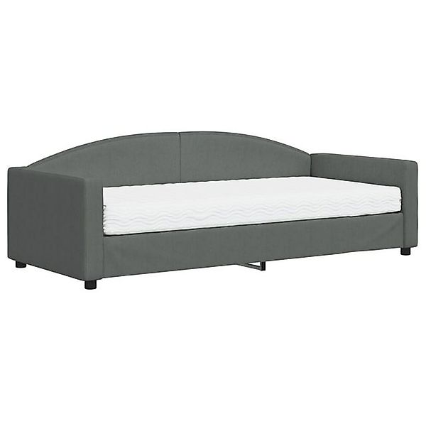 vidaXL Gästebett Tagesbett mit Matratze Dunkelgrau 90x200 cm Stoff Gästebet günstig online kaufen