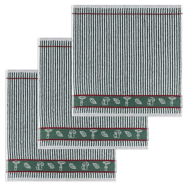 Kracht Geschirrtuch Waldpilze, (Set, 3-tlg., Set), günstig online kaufen