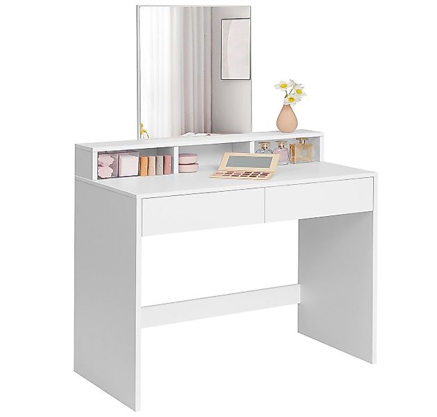 VASAGLE Schminktisch, großem Spiegel, 2 Schubladen, 3 offene Fächer, Modern günstig online kaufen