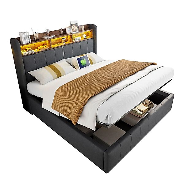 PHOEBE CAT Boxspringbett Hydraulisches Stauraumbett Funktionsbett günstig online kaufen