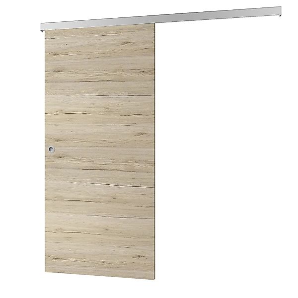 inova Holzschiebetür Eiche San Remo 880 x 2035 mm Komplettset mit Griffmusc günstig online kaufen