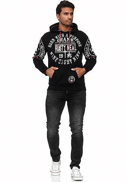 Rusty Neal Kapuzensweatshirt mit coolen Markenprints günstig online kaufen