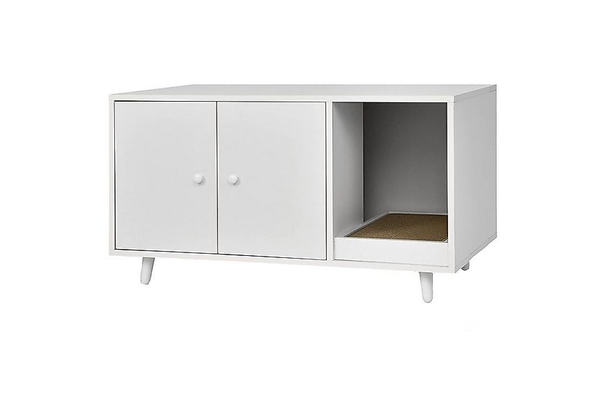KOMFOTTEU Tierhaus 2 in 1 Katzenschrank, Katzentoilette, 90x50x50cm günstig online kaufen