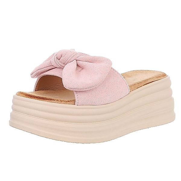 Ital-Design Beige Plateau-Sandalen mit Schleife für günstig online kaufen
