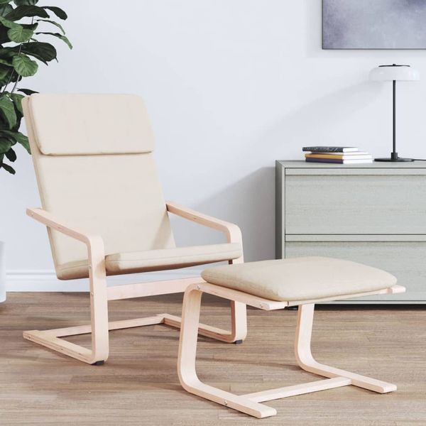 vidaXL Polsterhocker Fußhocker Creme 51x41x40 cm günstig online kaufen