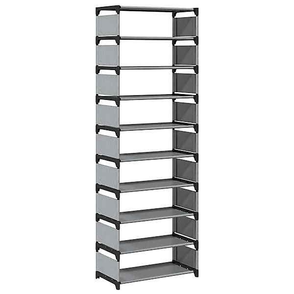 vidaXL Schuhregal 10-Stöckig Grau 54x28x158 cm Vliesstoff 4100624 günstig online kaufen