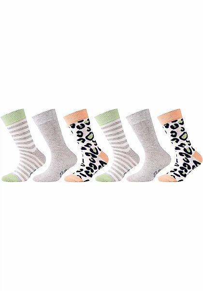 s.Oliver Langsocken, (6er Pack), mit ausgefallenen Mustern günstig online kaufen