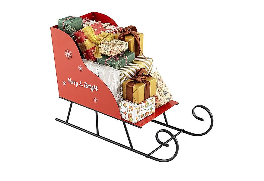 COSTWAY Weihnachtsfigur, Deko Schlitten für Weihnachten, Schlittenkorb, Wei günstig online kaufen