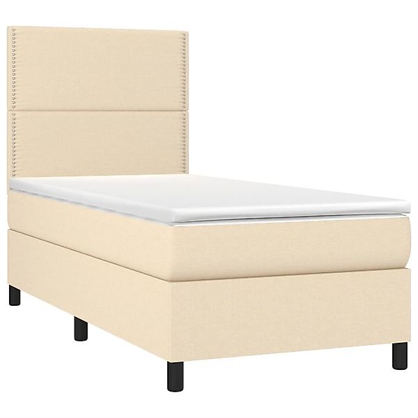 vidaXL Bett Boxspringbett mit Matratze Creme günstig online kaufen
