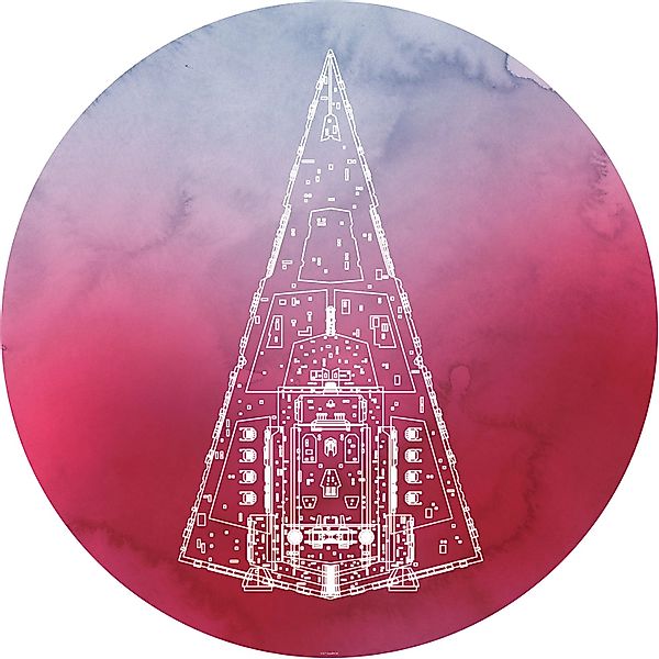Disney Selbstklebende Runde Tapete Star Wars Star Destroyer Rosa Ø 128 cm 6 günstig online kaufen