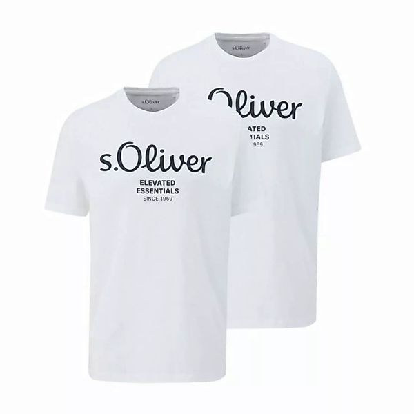 s.Oliver T-Shirt (2-tlg) mit Rundhals-Ausschnitt, kurzarm, Logo-Aufdruck im günstig online kaufen