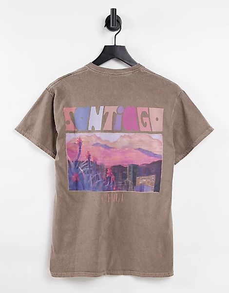 Vintage Supply – T-Shirt in Rostbraun mit Chile-Rückenprint günstig online kaufen