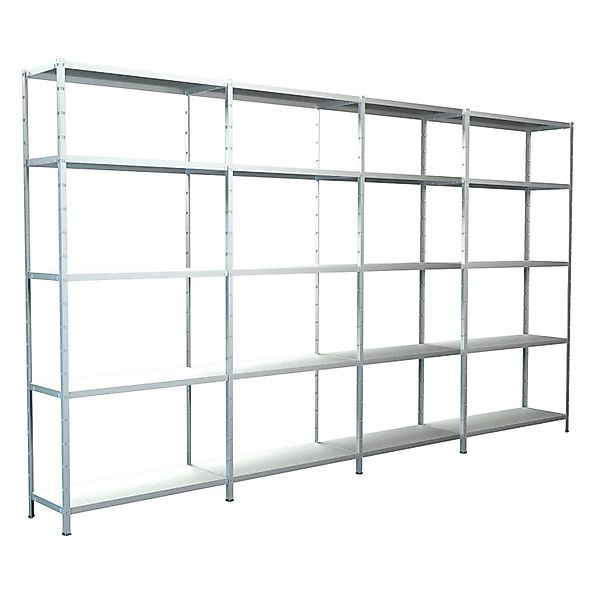 Schulte Steck-Grund- und 3 x Anbauregale 200 cm x 400 cm x 35 cm Weiß günstig online kaufen