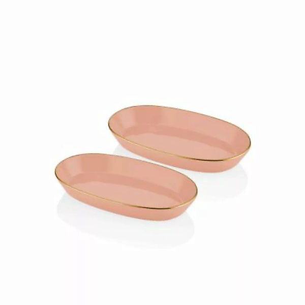 THE MIA Basic ovaler Servierteller Ø 29cm 2-tlg. Set rosa günstig online kaufen
