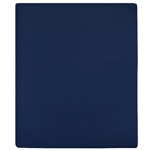 vidaXL Spannbettlaken 2 Stk Jersey Marineblau 90x200 cm Baumwolle 136231 günstig online kaufen