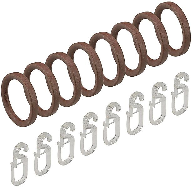 Liedeco Gardinenring, Gardinenstangen, (Set, 8-St., mit günstig online kaufen