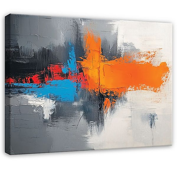 Wallarena Leinwandbild Abstrakt Grau Leinwand Bilder günstig online kaufen