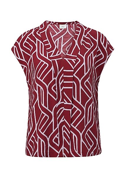 s.Oliver BLACK LABEL Kurzarmbluse mit Allover-Print günstig online kaufen