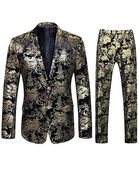 Allthemen Anzug (2 tlg, Sakko & Hose) Herren Jacquard Smoking Regular Fit A günstig online kaufen