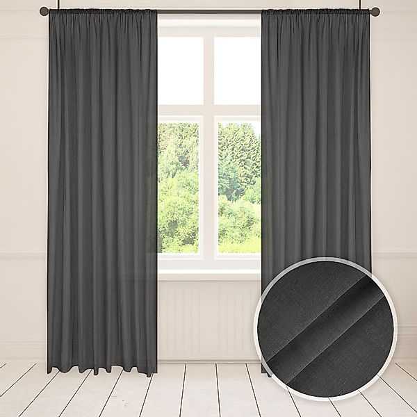 Asphald Gardine auf Maß anthrazit Webware günstig online kaufen