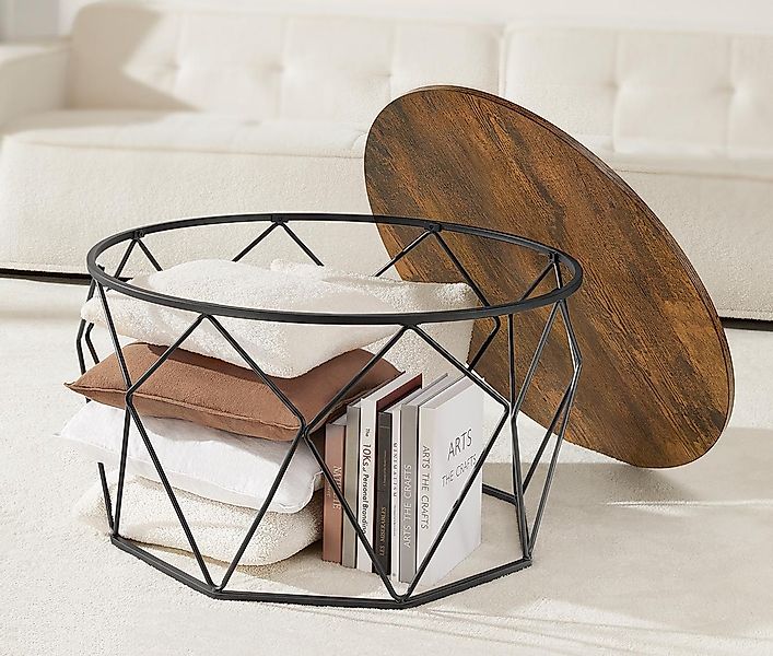 VASAGLE Couchtisch, Beistelltisch, groß, abnehmbare Tischplatte, Ø80 x 45 c günstig online kaufen