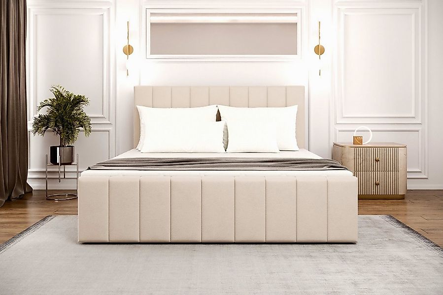 MOEBLO Boxspringbett BETT 01 BIS (Bonell, Topper, modernes Velours-Design m günstig online kaufen