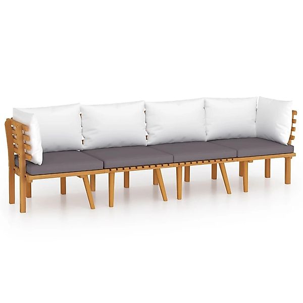 vidaXL Gartenlounge-Set 4-tlg. Garten-Lounge-Set mit Kissen günstig online kaufen