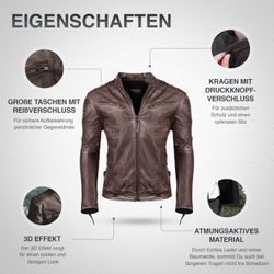 PAULGOS Lederjacke Herren Jacke Übergangsjacke Biker günstig online kaufen