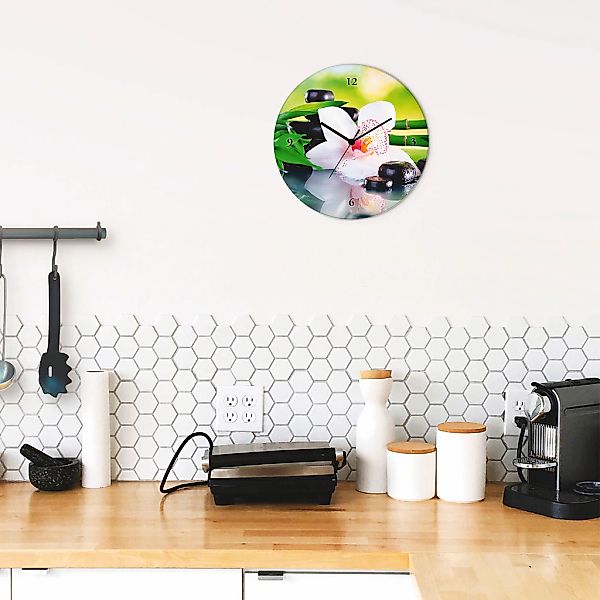 Artland Wanduhr "Spa Steine Bambus Zweige Orchidee" wahlweise mit Quarz- od günstig online kaufen