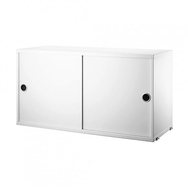 Kiste String® System holz weiß / 2-türig - L 78 cm - String Furniture - Wei günstig online kaufen
