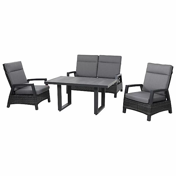 Siena Garden Lounge-Set Taranto 4-teilig Matt-Anthrazit günstig online kaufen