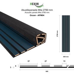 Hexim Wandpaneel, (Akustikpaneele 278x60cm Holz Mila günstig online kaufen