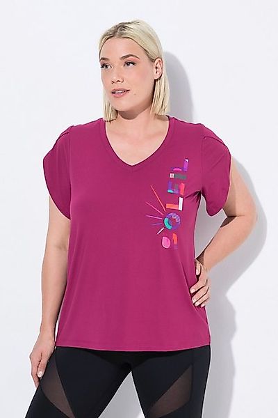 Ulla Popken T-Shirt Funktionsshirt Soleil Classic V-Ausschnitt Halbarm günstig online kaufen